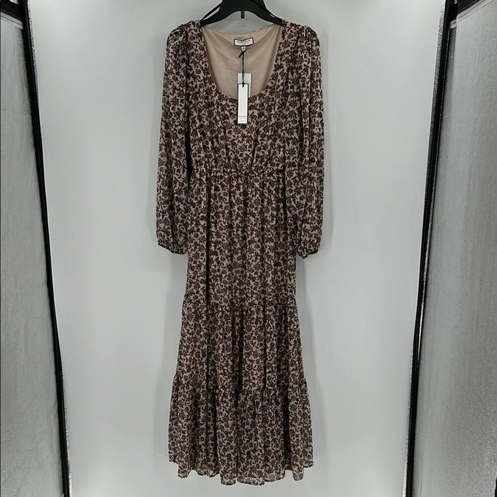 Bagatelle Collection Women's Scoop Neck Maxi Dress - Pauline Watercolor - 10 NWT